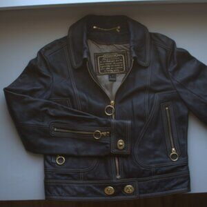Vintage Coach Leather Moto Jacket
